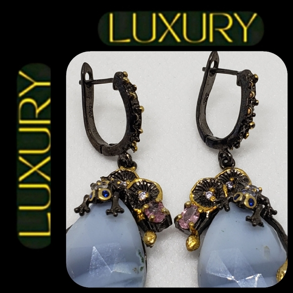 Sold"  "By the Sea" Multi Gem SS Limited Edition Earrings - Picture 3 of 6